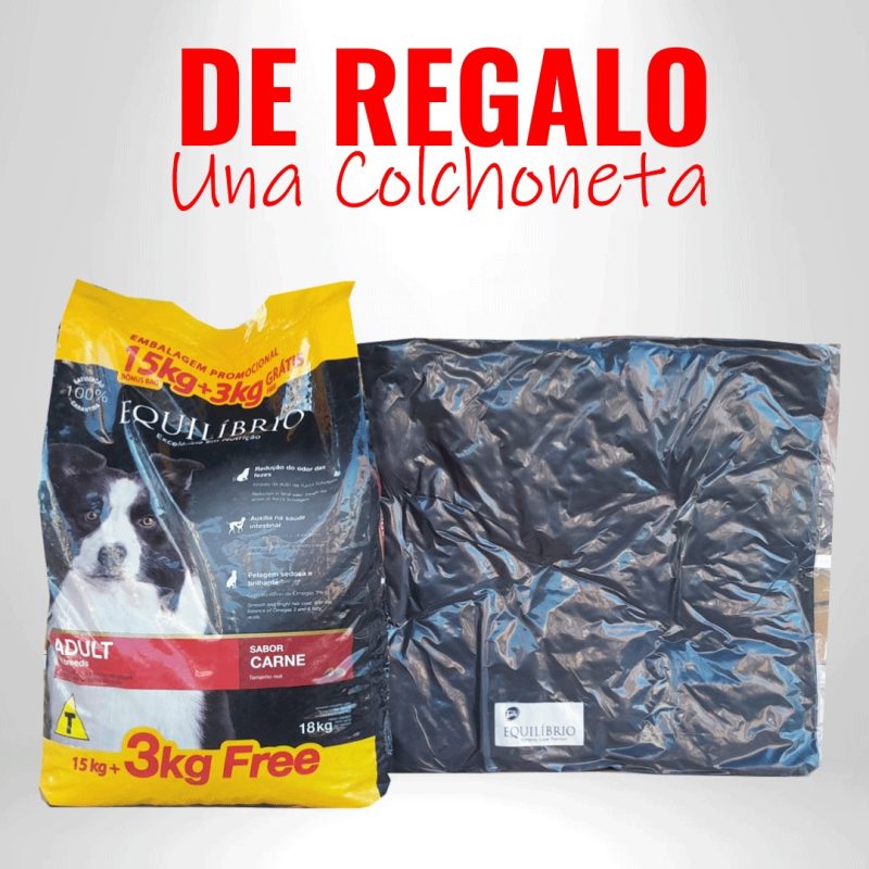 Equilibrio Perro Adulto Raza Grande 15Kg + 3Kg - Regalo 1 Contenedor o 1 Colchoneta