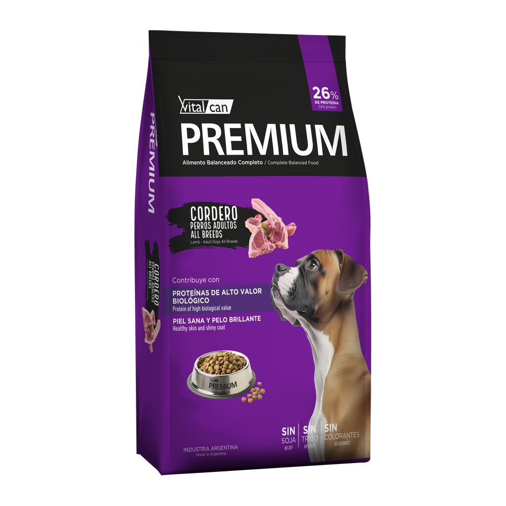 Vitalcan Premium Cordero para Perros Adultos All Breeds 26% Proteína * 20 kg