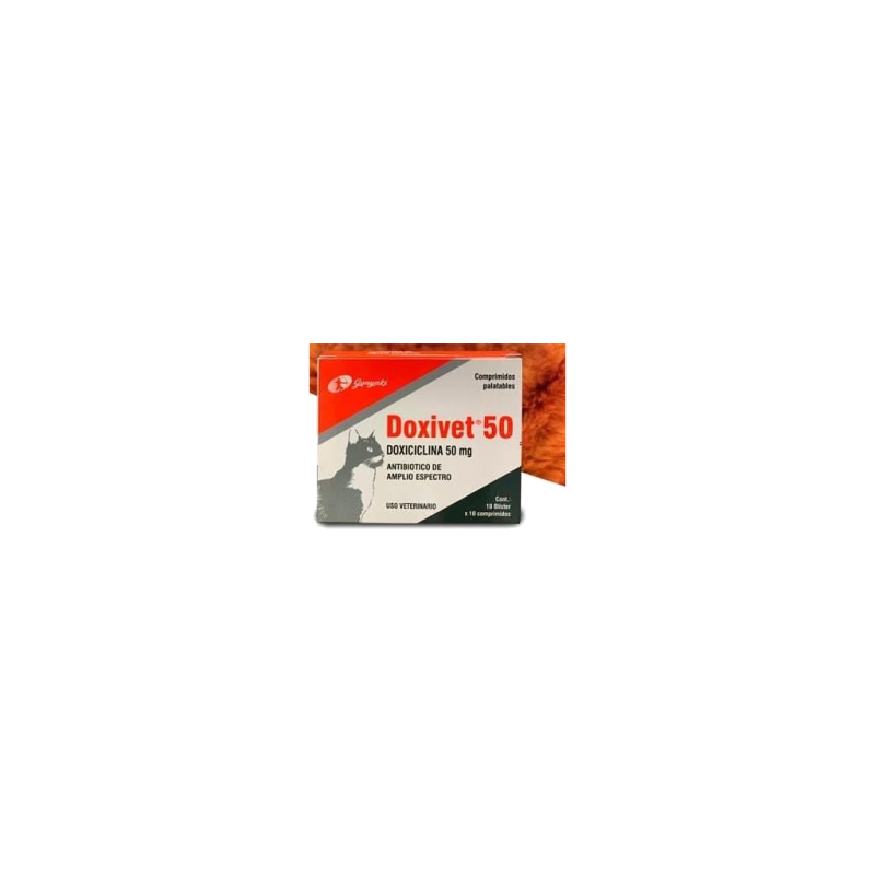 Doxivet 50 Blister * 10 comp | Doxiciclina 50mg Antibiótico Amplio Espectro | Perros y Gatos