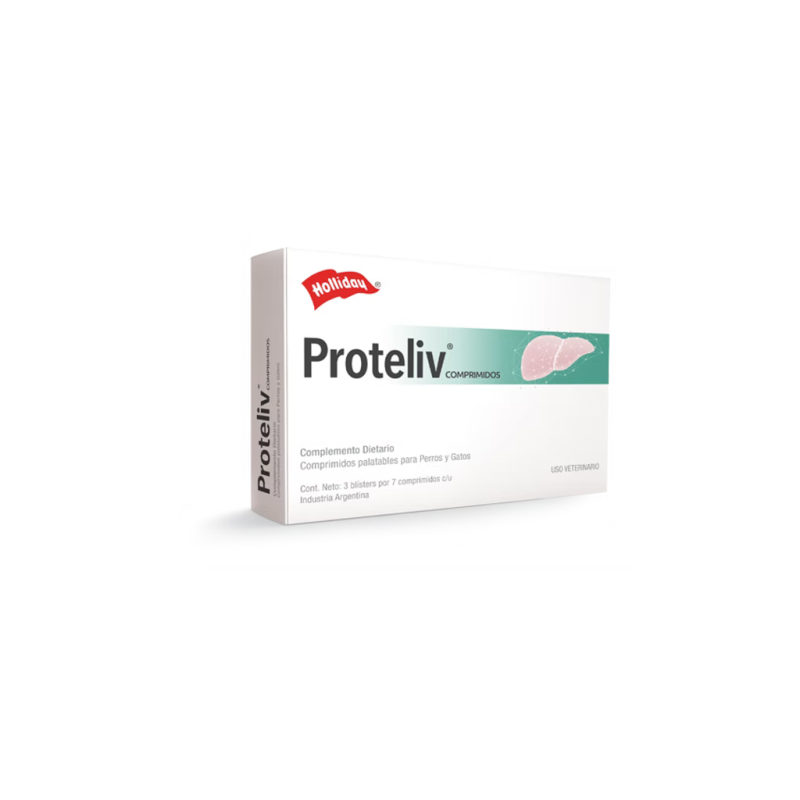 Proteliv Comprimidos | Hepatoprotector Palatable para Perros y Gatos | 21 Comprimidos