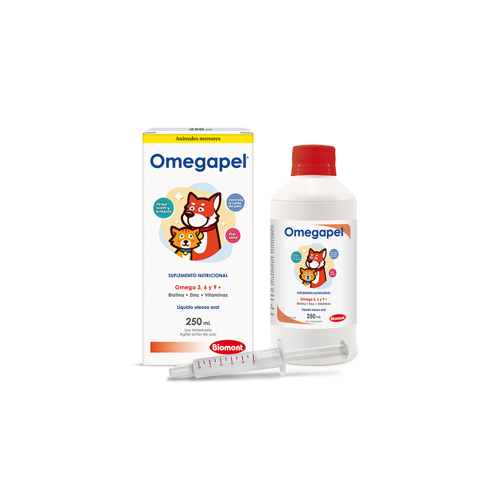Omegapel 250 mL — Omega 3,6,9 para Pelaje Sano en Perros y Gatos | Biomont
