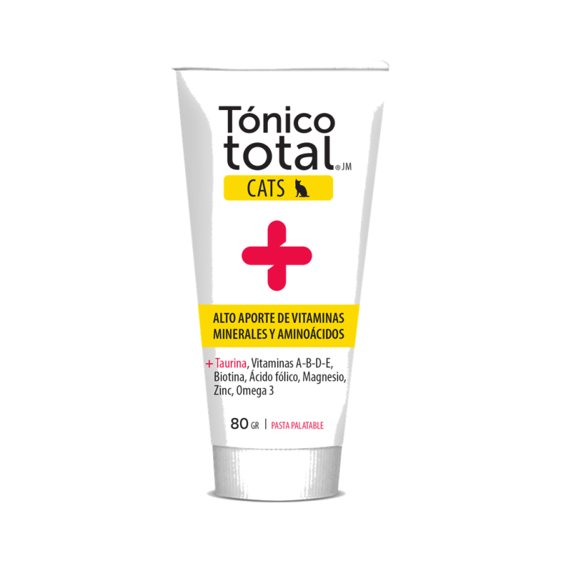 Tónico Total Cats 80g | Pasta Palatable Taurina + Vitaminas + Minerales + Omega 3 para Gatos