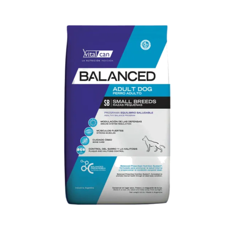 Vitalcan Balanced Adult Dog Small Breeds 15kg — Cuidado Óseo y Defensas para Perros de Razas Pequeñas