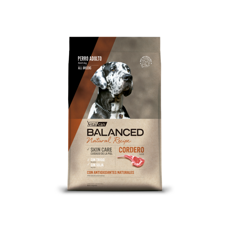 Vitalcan Balanced Natural Recipe Cordero 15 + 2kg — Skin Care Perro Adulto | Vitalcan