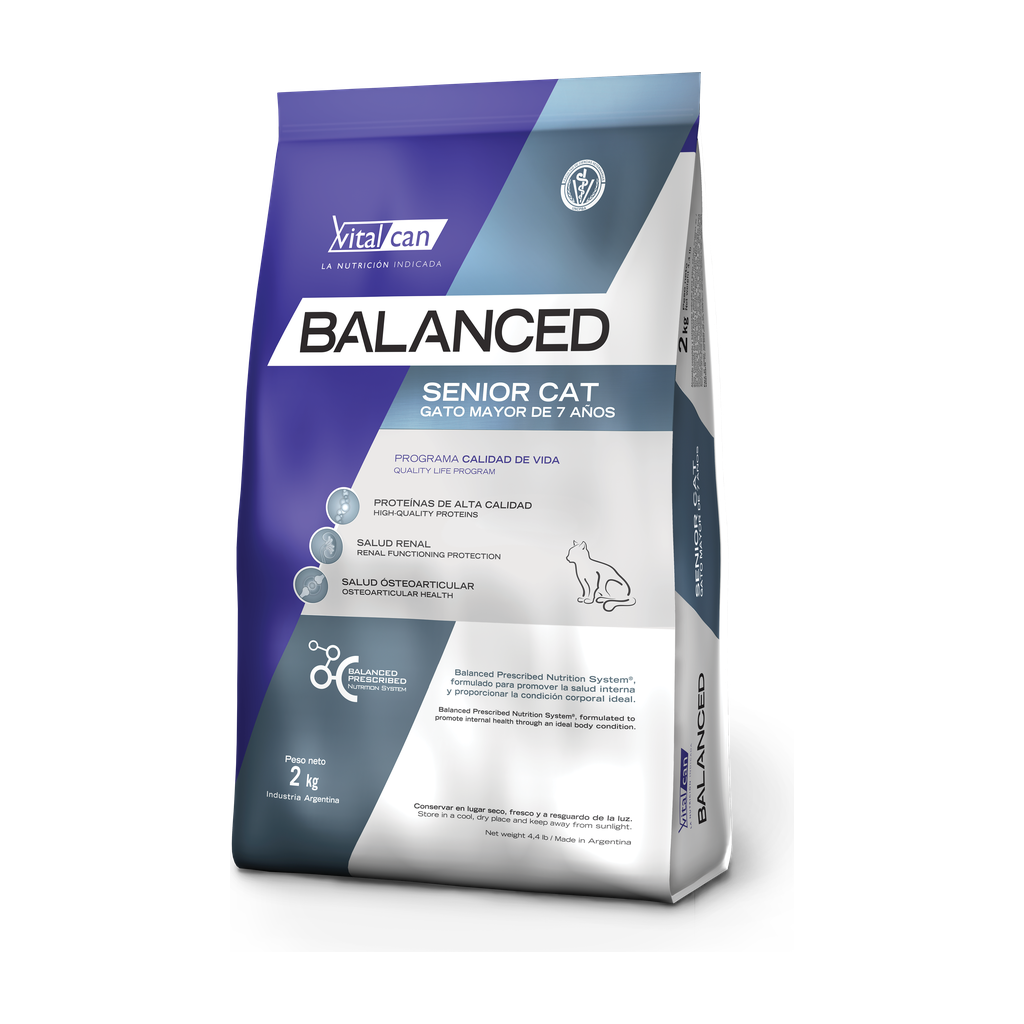 Vitalcan Balanced Senior Cat * 2kg — Salud Renal y Osteoarticular para Gatos Mayores de 7 Años