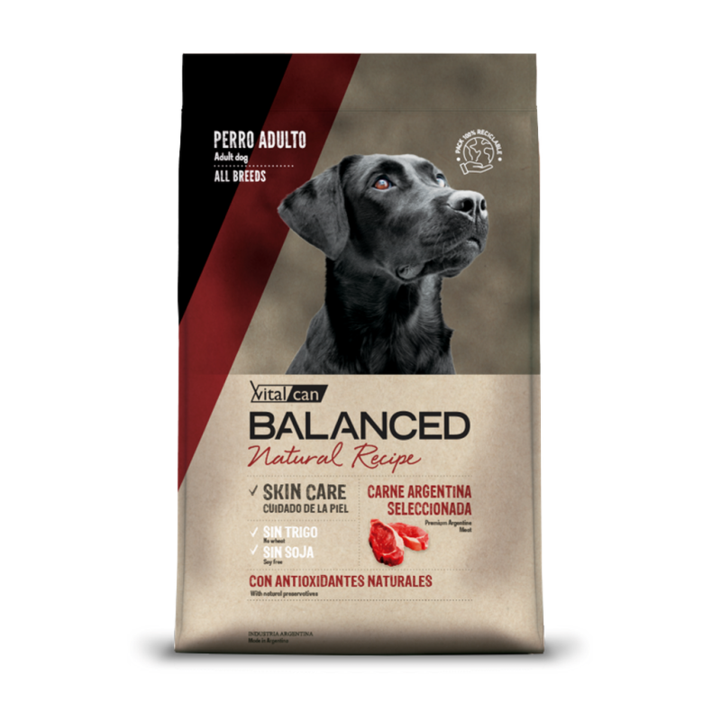 Vitalcan Balanced Natural Recipe Carne Argentina Seleccionada para Perro Adulto All Breeds * 15kg
